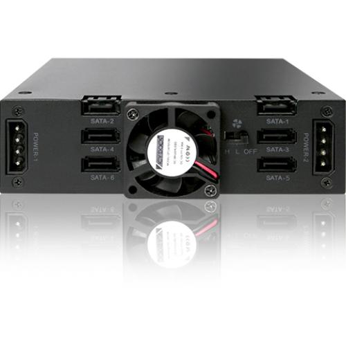 Icy Dock ToughArmor MB996SK 6SB Drive Enclosure For 5.25"   Serial ATA/600 Host Interface Internal   Black Alternate-Image2/500