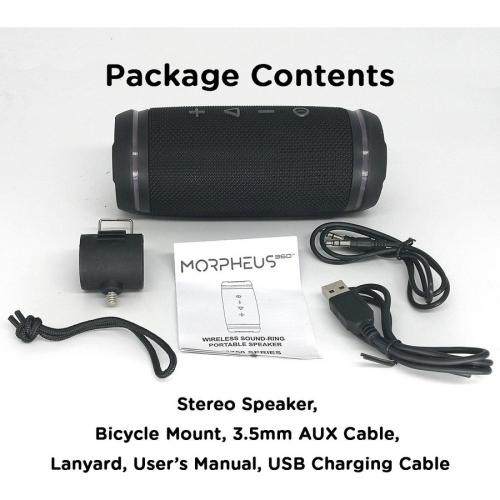 Morpheus 360 Sound Ring Wireless Portable Speakers   Waterproof Bluetooth Speaker   12W   BT5750BLK Alternate-Image2/500