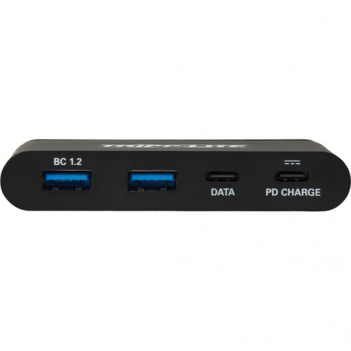 Tripp Lite By Eaton 4 Port USB C Hub With Self Storing Cable, USB 3.x (5Gbps), 2x USB A, 2x USB C, 100W PD Charging, Black Alternate-Image2/500