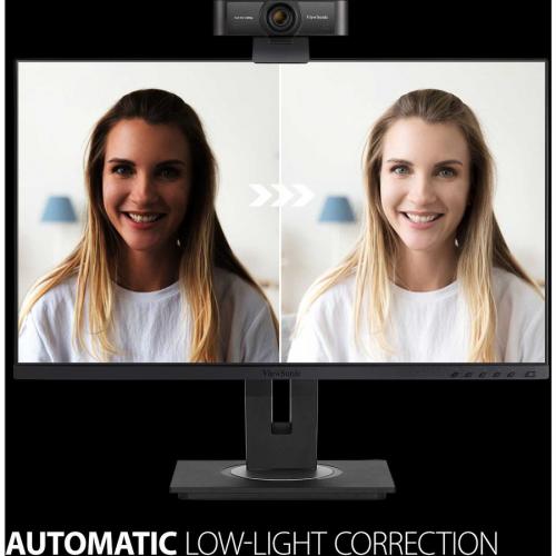 ViewSonic VB CAM 001 Full HD 1080p USB Web Camera W/ Dual Stereo Microphone With Auto Noise Reduction,110 Degree Ultra Wide Lens For Zoom/Teams/Skype Conferencing And Video Calls On PC And Mac Alternate-Image2/500