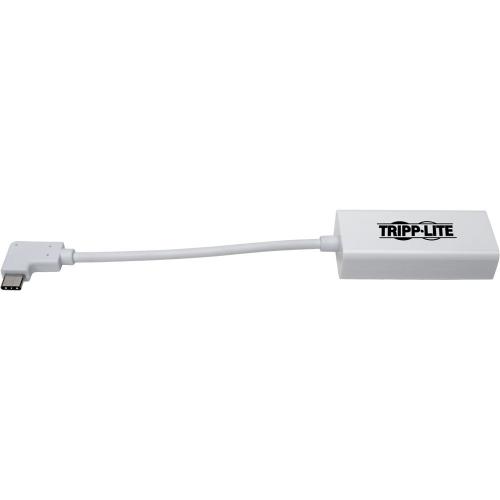 Tripp Lite By Eaton USB C To Gigabit Network Adapter With Right Angle USB C, Thunderbolt 3 Compatibility   White Alternate-Image2/500