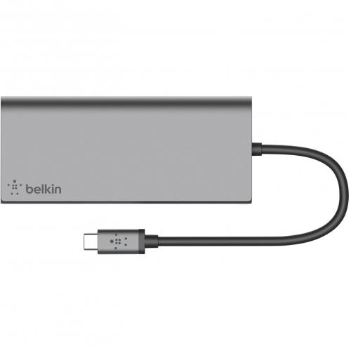Belkin USB C Multimedia Hub   For Notebook   60 W   USB Type C   3 X USB Ports   2 X USB 3.0   Network (RJ 45)   HDMI   Wired Alternate-Image2/500