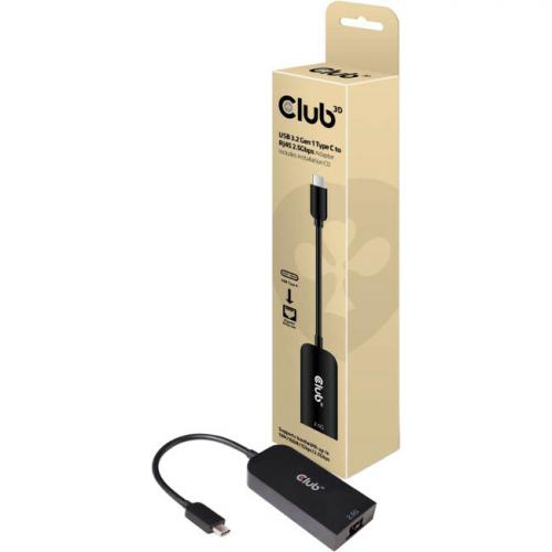 Club 3D USB 3.2 Gen1 Type C To RJ45 2.5Gbps Alternate-Image2/500