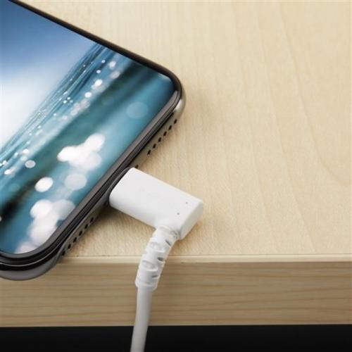 StarTech.com 1m USB A To Lightning Cable IPhone IPad Durable Right Angled 90 Degree White Charger Cord W/Aramid Fiber Apple MFI Certified Alternate-Image2/500