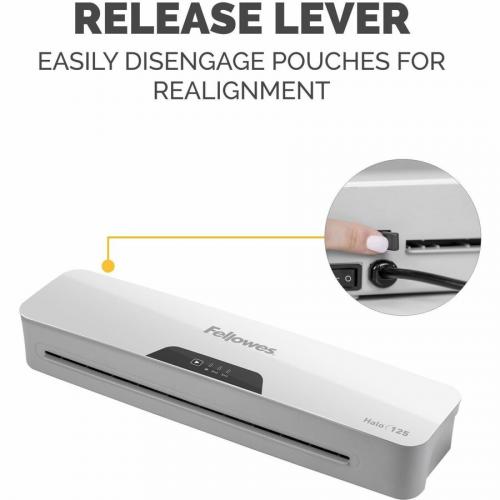 Fellowes Halo&trade; 125 Thermal Laminator For Home, School Or Office With 25 Pouch Starter Kit, Easy To Use, 1 Minute Warm Up, Jam Free Alternate-Image2/500