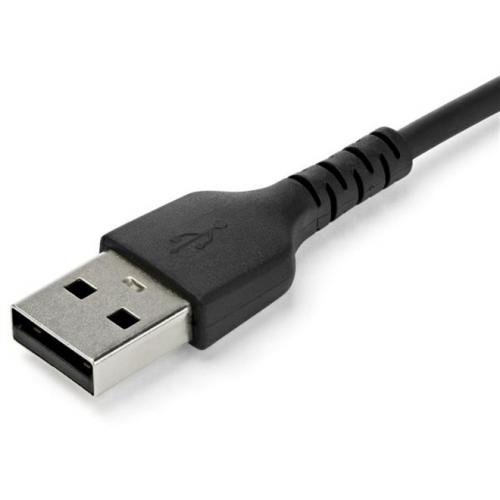StarTech.com 2m USB A To USB C Charging Cable   Durable Fast Charge & Sync USB 2.0 To USB Type C Data Cord   Aramid Fiber M/M 3A Black Alternate-Image2/500