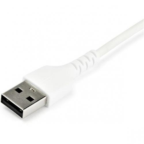 StarTech.com 2m USB A To USB C Charging Cable   Durable Fast Charge & Sync USB 2.0 To USB Type C Data Cord   Aramid Fiber M/M 3A White Alternate-Image2/500