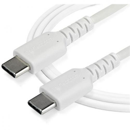 StarTech.com 2m USB C Charging Cable   Durable Fast Charge & Sync USB 2.0 Type C To C Charger Cord   TPE Jacket Aramid Fiber M/M 60W White Alternate-Image2/500