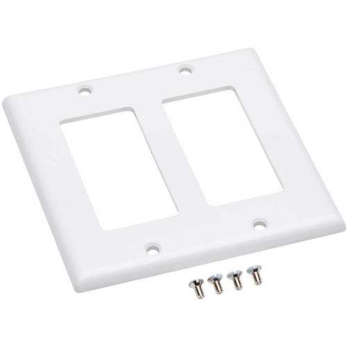 Tripp Lite By Eaton Double Gang Faceplate, Decora Style   Vertical, White Alternate-Image2/500