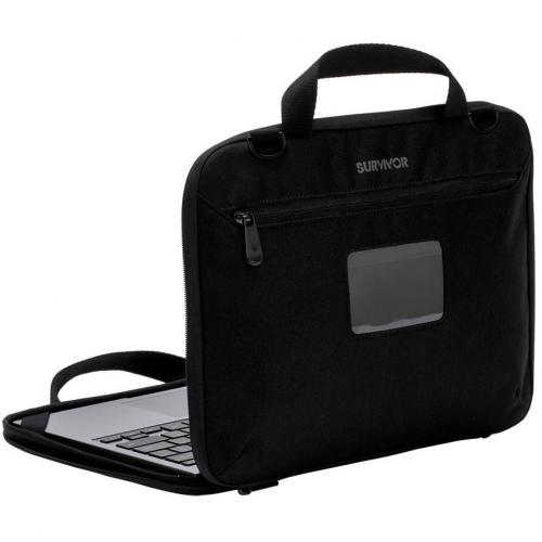 Griffin Survivor Carrying Case (Briefcase) For 11.6" Google Chromebook, Notebook, Tablet, Battery, Charger, Cable, Accessories   Black Alternate-Image2/500