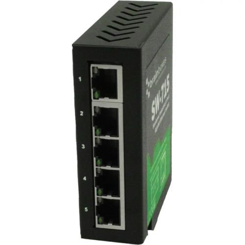 Brainboxes Hardened Industrial 5 Port Gigabit Ethernet Switch DIN Rail Mountable Alternate-Image2/500