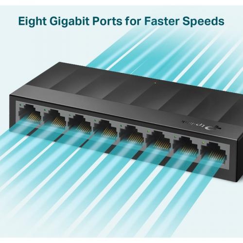 TP Link LS1008G   Litewave 8 Port Gigabit Ethernet Switch Alternate-Image2/500