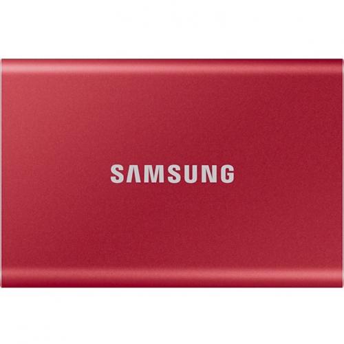 Samsung T7 MU PC2T0R/AM 2 TB Portable Solid State Drive   External   PCI Express NVMe   Metallic Red Alternate-Image2/500