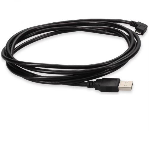 AddOn 6ft USB 2.0 (A) Male To Micro USB 2.0 (B) Left Angle Male Black Cable Alternate-Image2/500