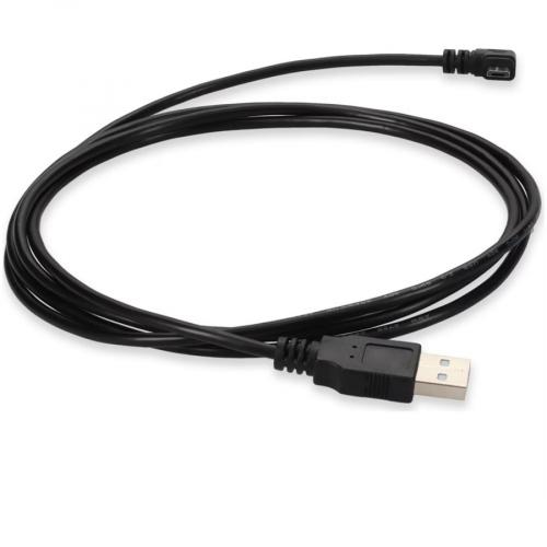 AddOn 6ft USB 2.0 (A) Male To Micro USB 2.0 (B) Right Angle Male Black Cable Alternate-Image2/500