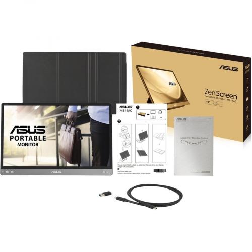 Asus ZenScreen MB14AC 14" Class Full HD LCD Monitor   16:9   Dark Gray Alternate-Image2/500