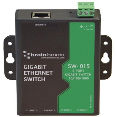 Brainboxes Compact 5 Port Gigabit Ethernet Switch DIN Rail Mountable Alternate-Image2/500