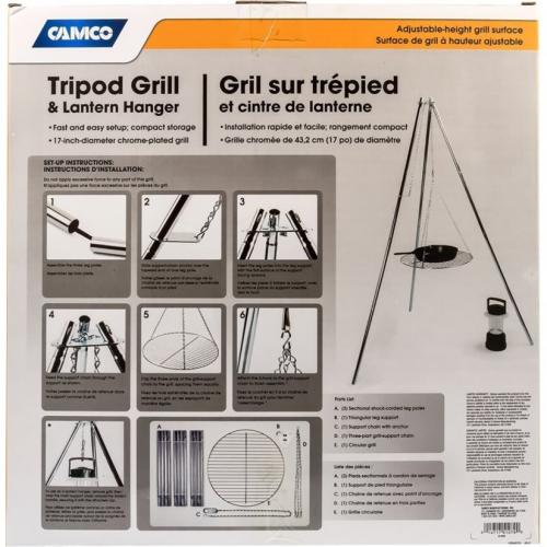 Camco Tripod Grill & Lantern Holder   With Grill, Bilingual Alternate-Image2/500