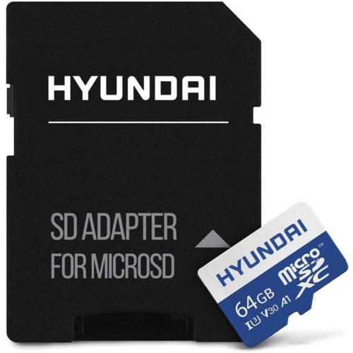Hyundai 64GB MicroSDXC UHS I Memory Card With Adapter, 90MB/s (U3) 4K Video, Ultra HD, A1, V30 Alternate-Image2/500