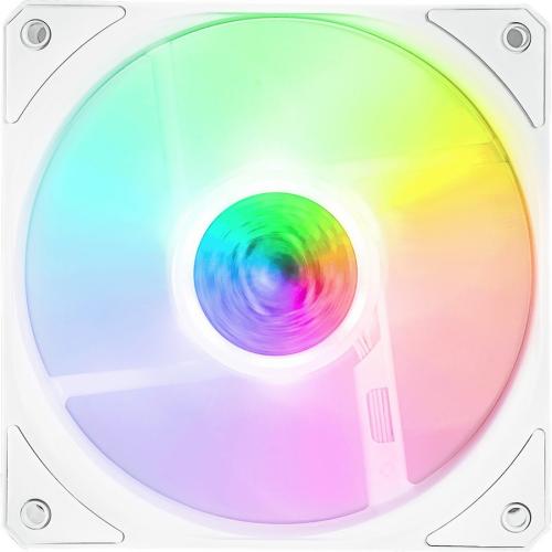 Cooler Master SickleFlow 120 V2 ARGB White Edition 3in1 Square Frame Fan, ARGB 3 Pin Customizable LEDs, Air Balance Curve Blade, Sealed Bearing, 120mm PWM Control For Computer Case & Liquid Radiator Alternate-Image2/500