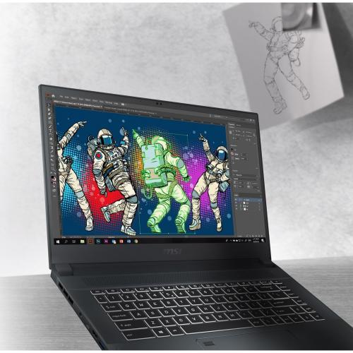 MSI Creator 15 A10SET 052 15.6" Touchscreen Notebook   Full HD   1920 X 1080   Intel Core I7 10th Gen I7 10875H 2.30 GHz   16 GB Total RAM   1 TB SSD   Space Gray With Silver Diamond Cut Alternate-Image2/500