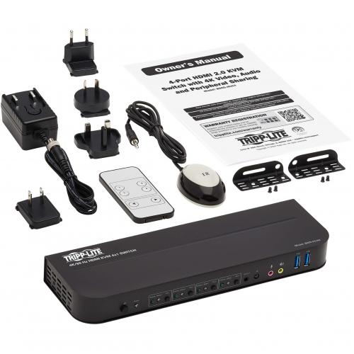 Tripp Lite By Eaton 4 Port HDMI/USB KVM Switch   4K 60 Hz, HDR, HDCP 2.2, IR, USB Sharing Alternate-Image2/500
