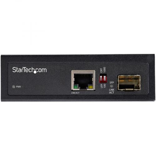 StarTech.com Industrial Fiber To Ethernet Media Converter   1Gbps SFP To RJ45/CAT6   SM/MM Fiber To Copper Gigabit Network IP 30 12V Input Alternate-Image2/500