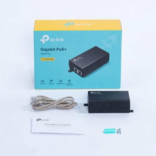 TP LINK TL PoE160S   802.3at/af Gigabit PoE Injector   Non PoE To PoE Adapter   Supplies PoE (15.4W) Or PoE+ (30W)   Plug & Play   Desktop/Wall Mount   Distance Up To 328 Ft.   UL Certified   Black Alternate-Image2/500