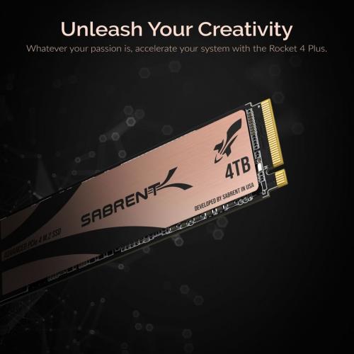 Sabrent Rocket 4 PLUS SB RKT4P 4TB 4 TB Solid State Drive   M.2 2280 Internal   PCI Express NVMe (PCI Express NVMe 4.0 X4) Alternate-Image2/500