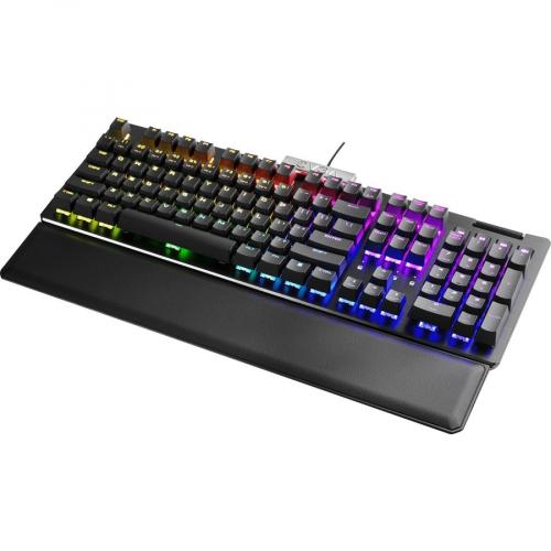 EVGA Z15 RGB Backlit LED Wired Gaming Keyboard W/ Hot Swappable Mechanical Kailh Speed Bronze Switches   Cable Connectivity   Dedicated Volume Control & Multimedia Hot Keys   Mechanical Keyswitch   Per Key RGB Lighting   Magnetic Palm Rest Alternate-Image2/500