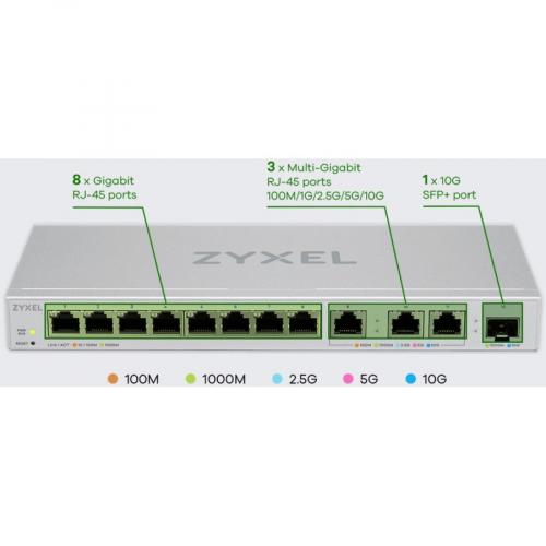 ZYXEL 12 Port Web Managed Multi Gigabit Switch Includes 3 Port 10G And 1 Port 10G SFP+ Alternate-Image2/500
