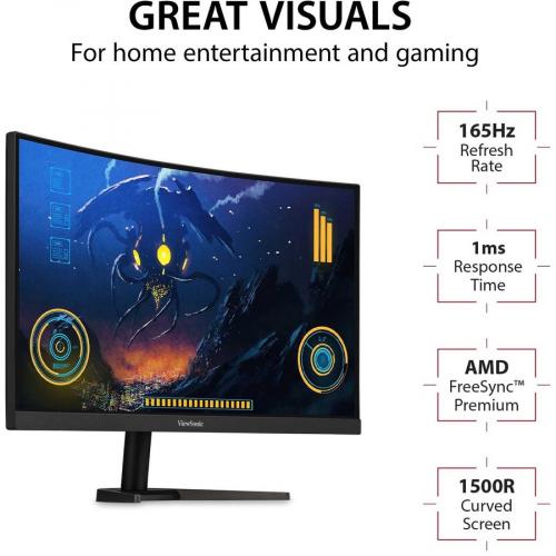 24" OMNI Curved 1080p 1ms 165Hz Gaming Monitor With FreeSync Premium Alternate-Image2/500