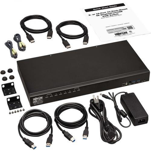 Tripp Lite By Eaton 8 Port DisplayPort/USB KVM Switch With Audio/Video And USB Peripheral Sharing, 4K 60 Hz, 1U Rack Mount Alternate-Image2/500