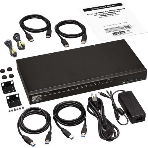 Tripp Lite By Eaton 16 Port DisplayPort/USB KVM Switch With Audio/Video And USB Peripheral Sharing, 4K 60 Hz, 1U Rack Mount Alternate-Image2/500