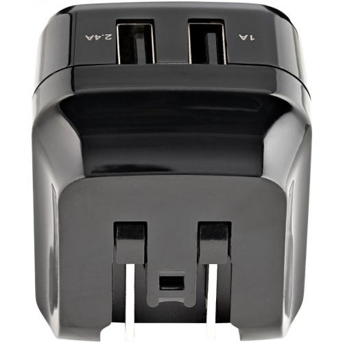 StarTech.com 2 Port USB Wall Charger, 17W Wall Charger Hub (2.4A & 1A Port), Dual USB A Power Adapter, Portable Charger For Phones/Tablets Alternate-Image2/500