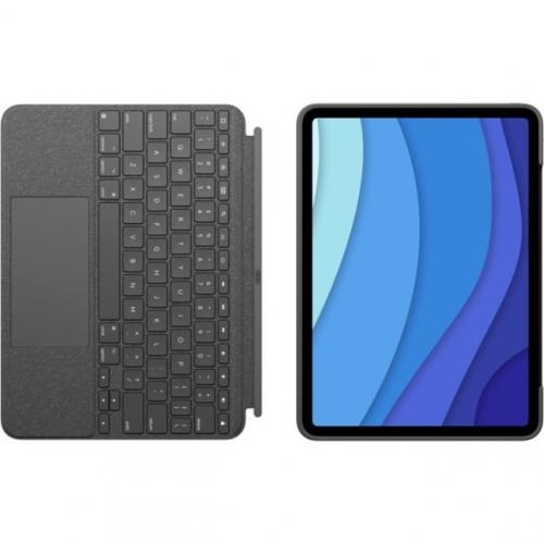 Logitech Combo Touch Keyboard/Cover Case Apple IPad Air (4th Generation), IPad Air (5th Generation) Tablet   Oxford Gray Alternate-Image2/500