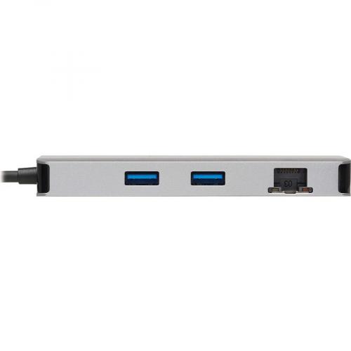 Tripp Lite By Eaton USB C Dock, Dual Display   4K 60 Hz HDMI, USB 3.x (5Gbps) Hub Ports, GbE, Memory Card, 100W PD Charging, Gray Alternate-Image2/500