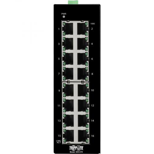 Tripp Lite By Eaton 16 Port Unmanaged Industrial Gigabit Ethernet Switch   10/100/1000 Mbps DIN Mount   TAA Compliant Alternate-Image2/500