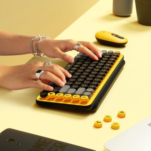 Logitech POP Keys Wireless Mechanical Keyboard With Emoji Keys   Blast Yellow Alternate-Image2/500
