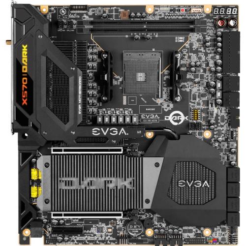 EVGA X570 DARK Desktop Motherboard   AMD X570 Chipset   Socket AM4   Onboard ARGB Lighting   64 GB Memory Capacity   2 X PCI Express 4.0 X16 Alternate-Image2/500