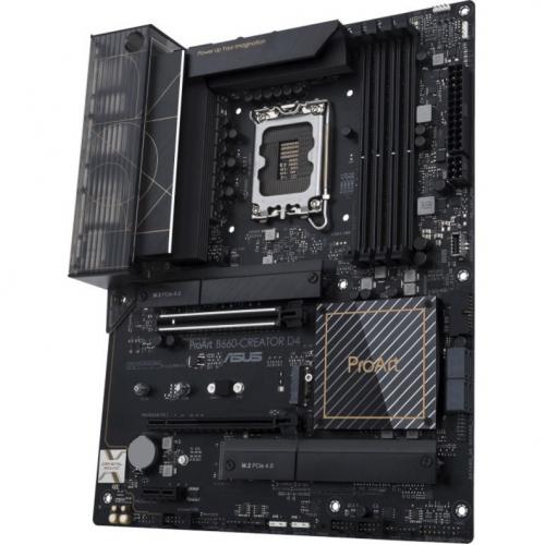 Asus ProArt B660 CREATOR D4 Desktop Motherboard   Intel B660 Chipset   Socket LGA 1700   Intel Optane Memory Ready   ATX Alternate-Image2/500