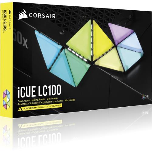 Corsair ICUE LC100 Case Accent Lighting Panels   Mini Triangle   9x Tile Starter Kit Alternate-Image2/500