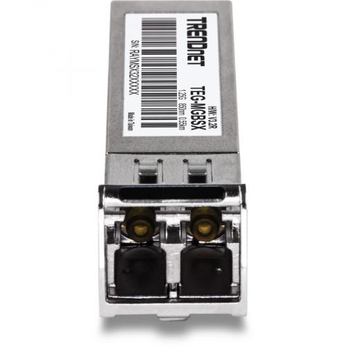 TRENDnet SFP Multi Mode LC Module, Up To 550m (1800 Ft), Mini GBIC, Hot Pluggable, IEEE 802.3z Gigabit Ethernet, Supports Up To 1.25 Gbps, Lifetime Protection, Silver, TEG MGBSX Alternate-Image2/500