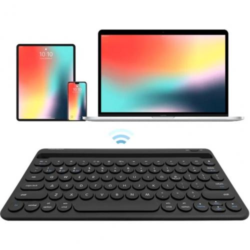 Macally Rechargeable IPad Bluetooth Compact Keyboard Quick Switch 3 Devices Alternate-Image2/500