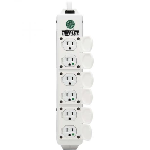 Tripp Lite By Eaton Safe IT UL 2930 Medical Grade Power Strip For Patient Care Vicinity, 6 Hospital Grade Outlets, Safety Covers, Antimicrobial, 6 Ft. Cord, Dual Ground Alternate-Image2/500