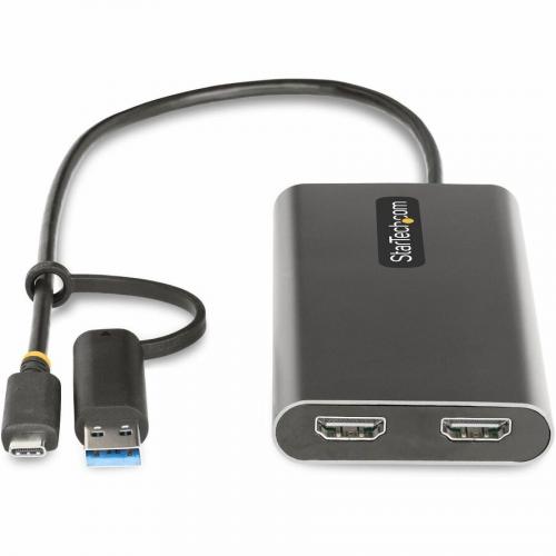 StarTech.com USB C To Dual HDMI Adapter, USB C/A To 2x HDMI, 4K 60Hz, 100W PD Pass Through, 1ft/30cm Built In Cable, USB To HDMI Converter Alternate-Image2/500