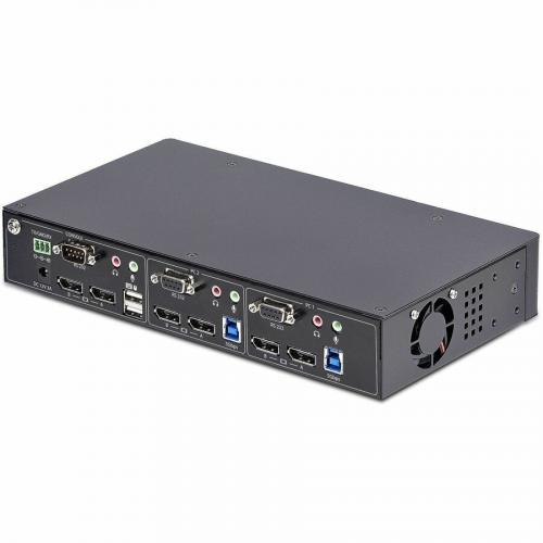 StarTech.com 2 Port Dual Monitor DisplayPort KVM Switch, RS232 Serial Control, 4K 60Hz, 2x USB 5Gbps Hub Ports, TAA Compliant Alternate-Image2/500