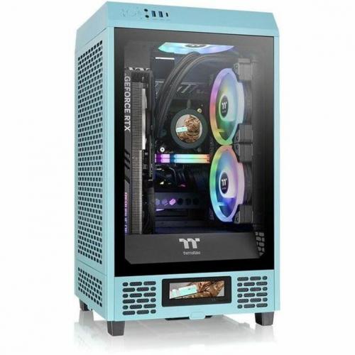 Thermaltake The Tower 200 Turquoise Mini Chassis Alternate-Image2/500