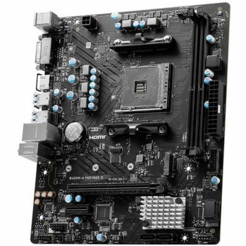 MSI B450M A PRO MAX II Gaming Desktop Motherboard   AMD B450 Chipset   Socket AM4   Micro ATX Alternate-Image2/500