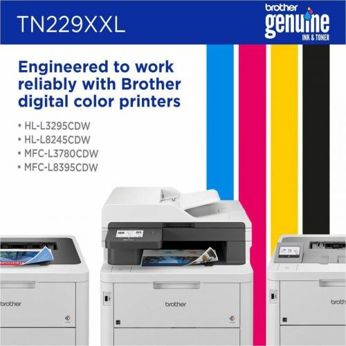 Brother Genuine TN229XXLC Super High Yield Cyan Toner Cartridge Alternate Image2/500